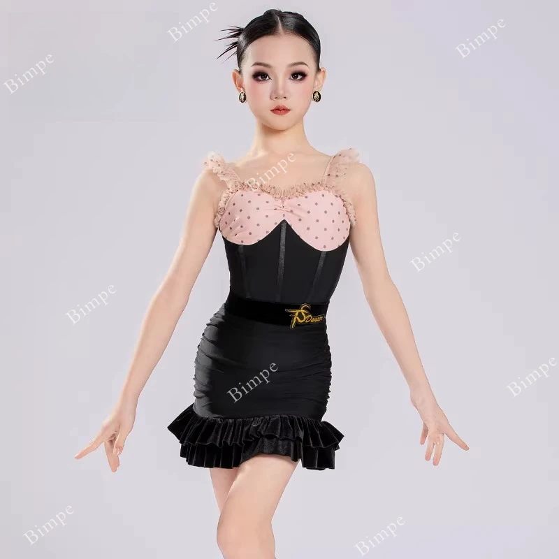 

Детское профессиональное платье для латиноамериканских танцев: сальса, румба, танго, самба. Костюм для девочек для соревнований по бальным танцам.