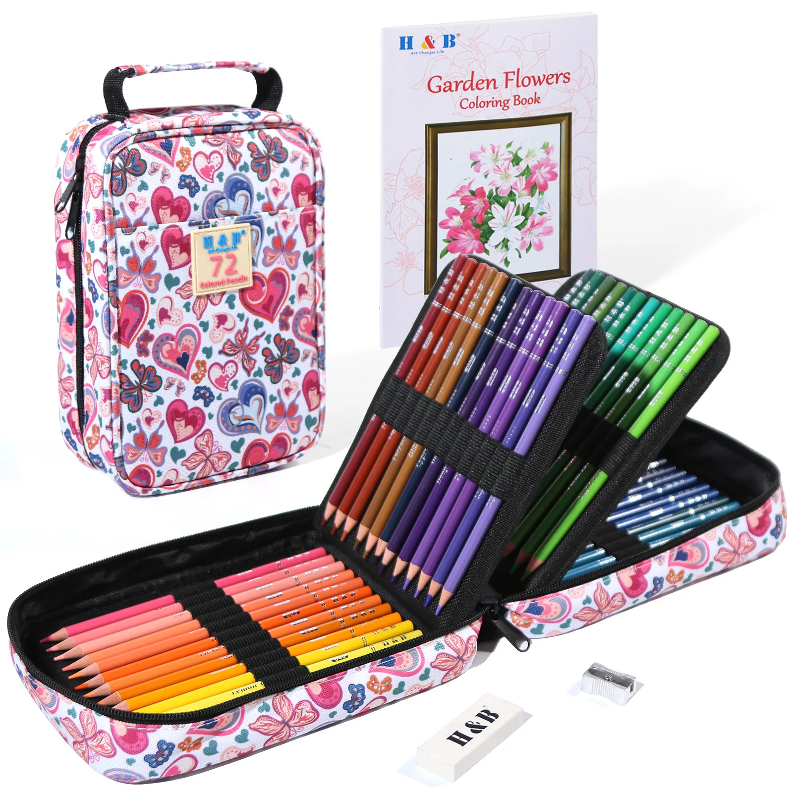 H&B 72/120/180 Pcs Colored Pencil Set Sketch Drawing Coloring Book Oil Color Lead Cute Pinky Gift Bag School Stationery Supply