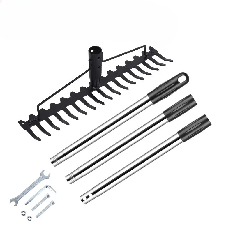 

Новые многофункциональные грабли для травы, садовые грабли для уборки, культивирования почвы и сбора травы, 17-зубчатые грабли-колючки, инструмент для ландшафтного дизайна