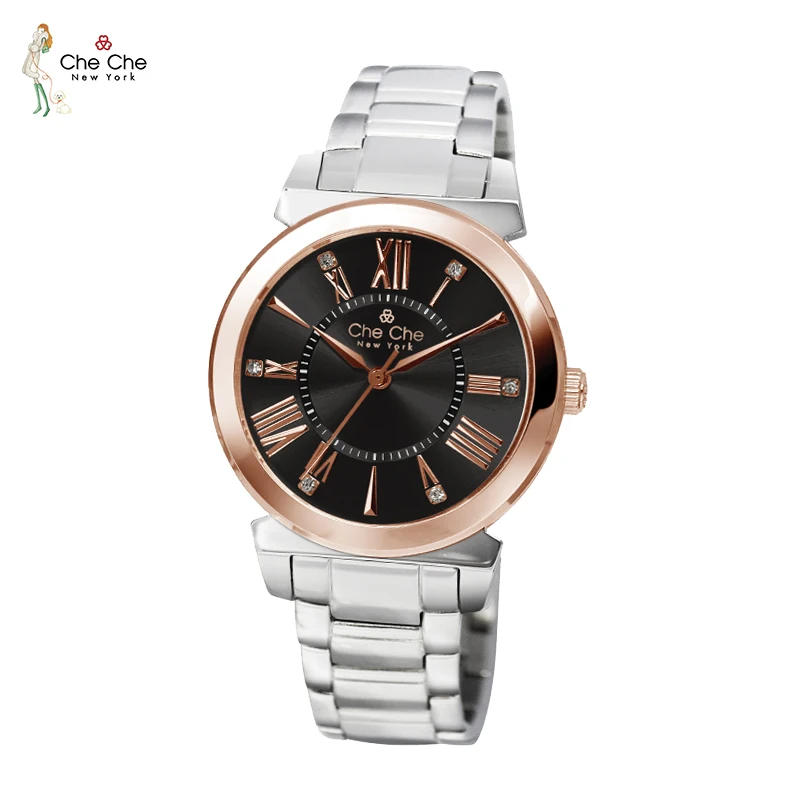 CheChe ladies watch fashion thin Roman numerals light luxury temperament elegant Sliver watches with gift boxes CC005