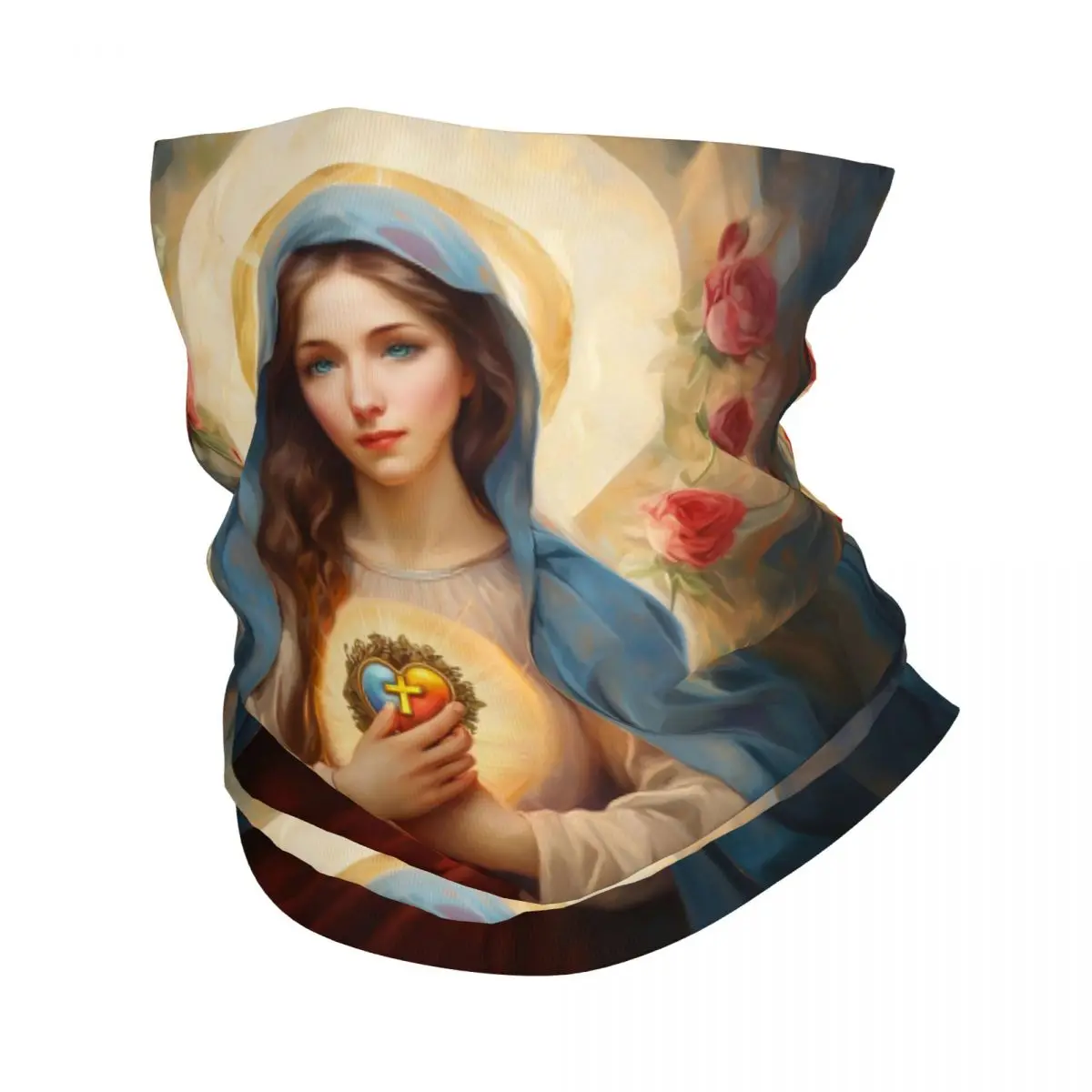 Immaculate Heart Of Mary Catholic Bandana Merch Neck Gaiter Printed Jesus Christ Saint Wrap Scarf Multifunctional Face Mask