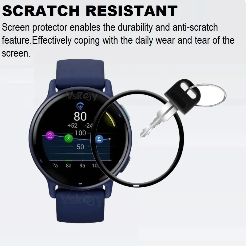 3PCS 3D Curved Edge Screen Protector for Garmin Vivoactive 6 Smart Watch Full Coverage Anti-Scratch Soft Protective Film