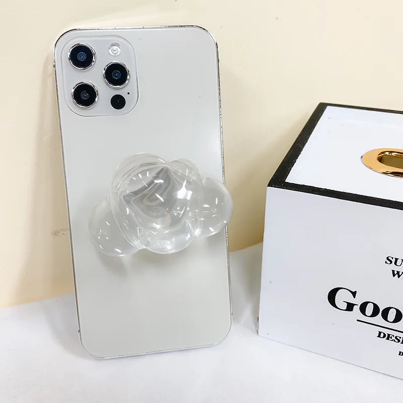 Supporto per airbag per telefono cellulare con colla a goccia Supporto per cuscino d'aria pigro da tavolo Supporto per anello portatile in tinta unita con nuvola di cartone animato creativo