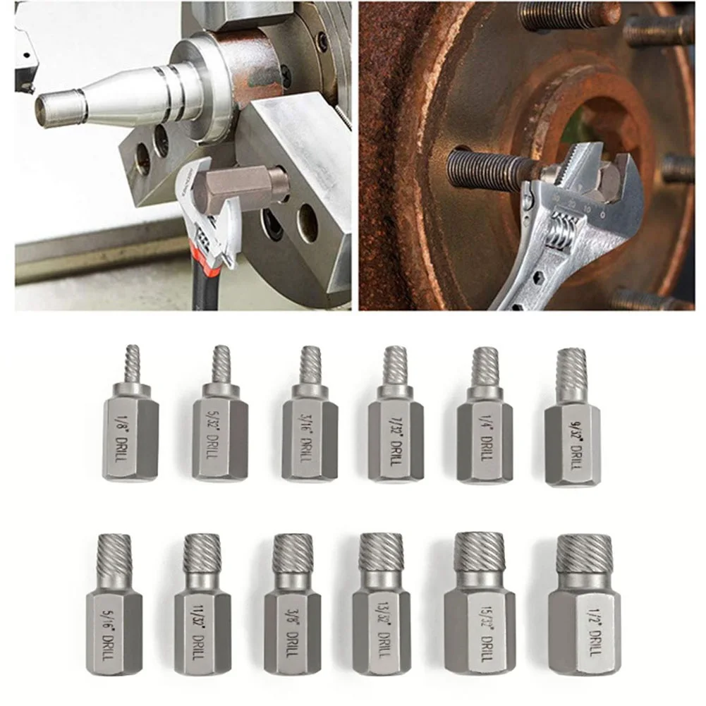 Juego de Extractor de tornillos de 23 Uds., Extractor de tornillos de perno roto dañado, Extractor de cabeza hexagonal, broca de Metal, herramienta removedora de perno roto