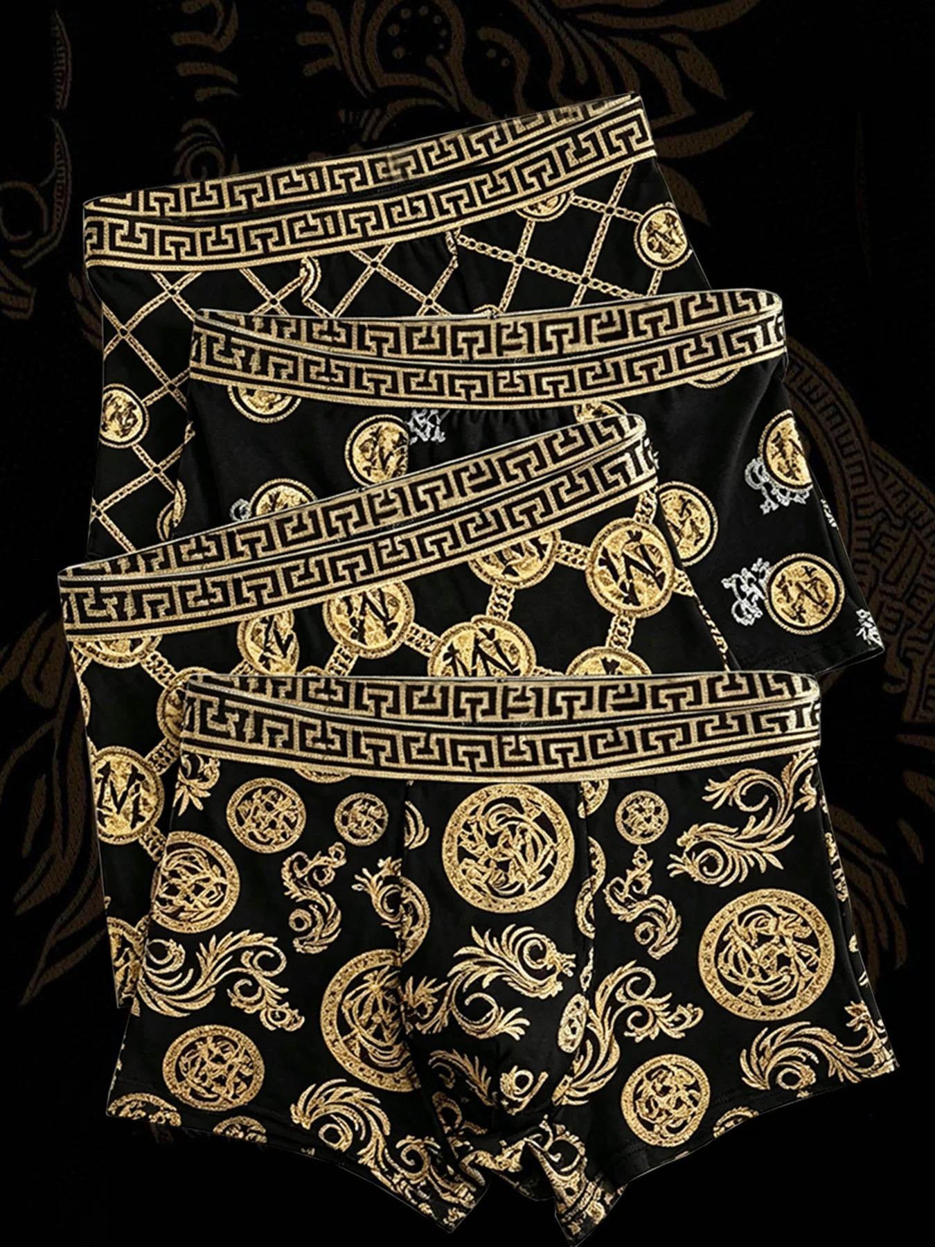 4 Stück/Set Herren-Unterwäsche Retro-Print Herren-Boxershorts 2026 Neuerscheinung Herren-Unterhosen Sport Schnelltrocknend Atmungsaktive Herren-Slips