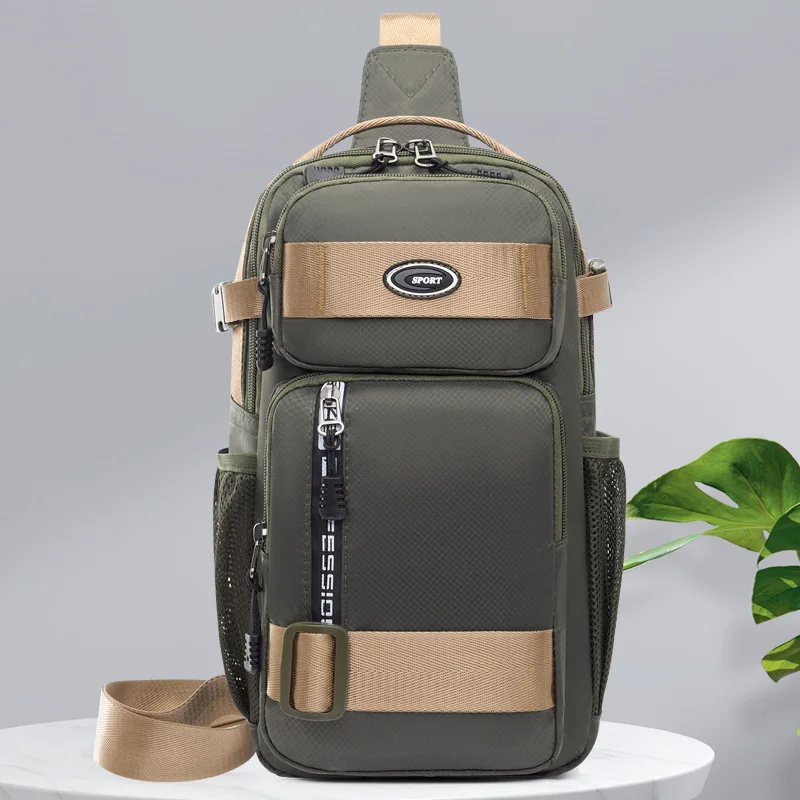 حقيبة صدر للرجال من نايلون أكسفورد بسعة كبيرة، حقيبة خصر مضادة للسرقة، للسفر والمشي لمسافات طويلة، حقيبة كتف للركاب، حقيبة كروس للركاب
