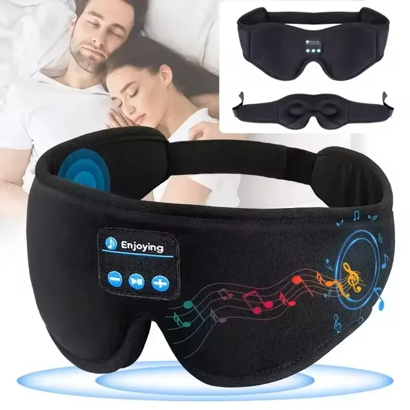Oogmasker om te slapen 3D-voorgevormde cup Blinddoek Concave nachtslaapmasker Blokkeren Licht oogmasker Bluetooth Muziek Spelen Slapen