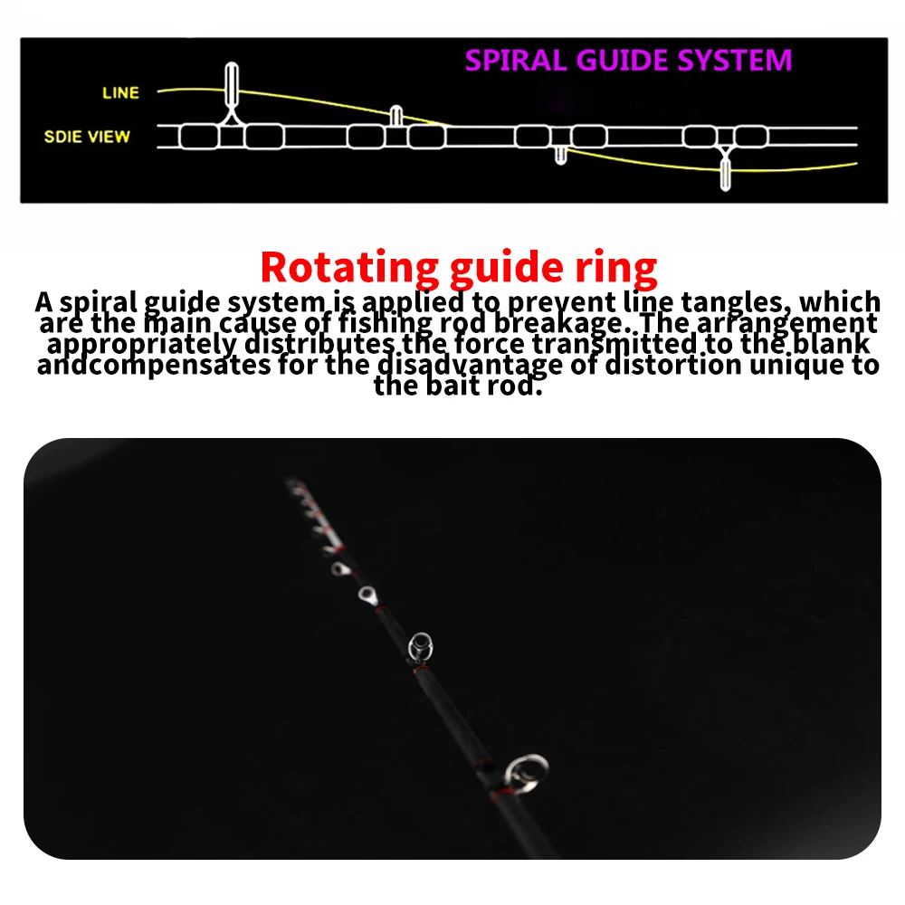 ROLLFISH ألياف الكربون الصلبة تلميح الحبار الأخطبوط قضيب حساسية عالية المياه المالحة القفز القطب لصيد الأسماك الأخطبوط والحبار #3