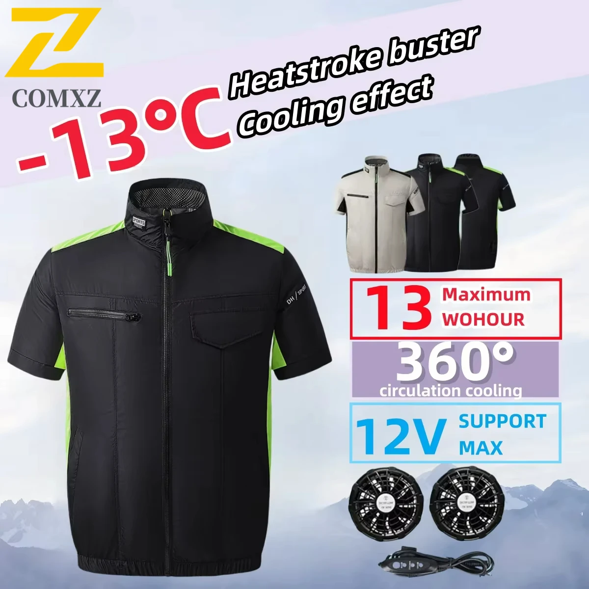 Summer Heatstroke Fan Vest Men Ice Vest USB Cooling Air Conditioning Camping Women Fishing Short Sleeve Outdoor Work Wear Vest