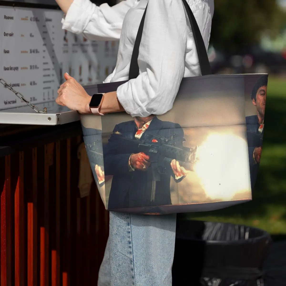 

Лицо со шрамом Тони Монтана, пляжная большая сумка для стрельбы, спортивная сумка для занятий йогой, большая большая сумка, женская дорожная сумка, сумка для фитнеса