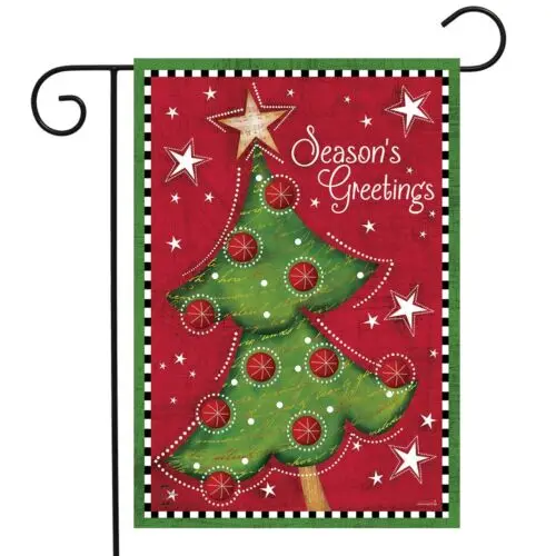 Festive Christmas Tree Garden Flag 12.5