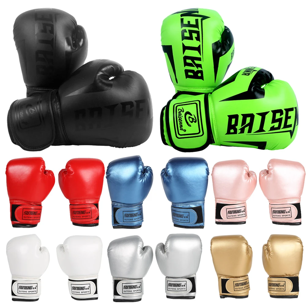 Thickened Boxing Gloves MuayThai Sanda Professional Competition for Training Sandbag Fighting Taekwondo Adult Kid Sport Supplie