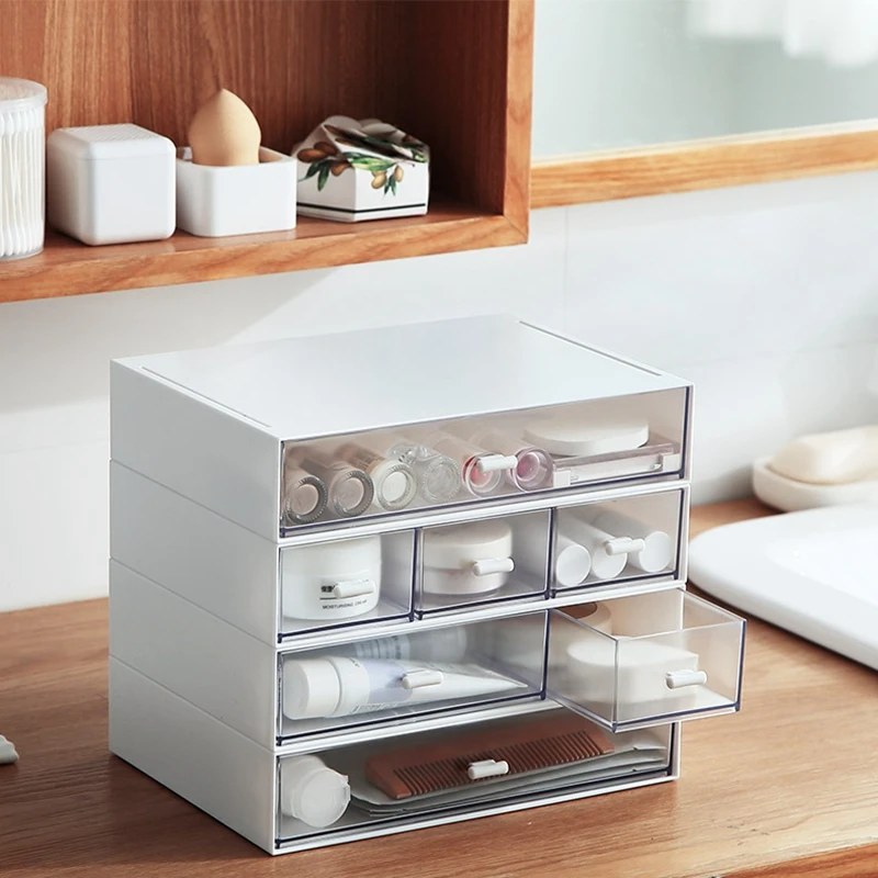 

Desk Storage Drawers Desk Document Sundries Holder Cosmetic Desktop Organizer Box Cabinet Home Office Stationery Stackable Box