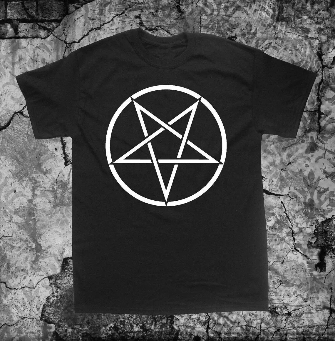 Inverted Pentacle Shirt - Punk Occult Gothic Evil Satan Goat\'s Head Pentagram Satanic Goat of Mendes 100% Cotton Plus Size Tops