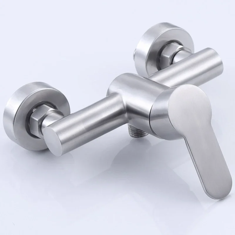 Bathroom Shower Faucet Valve Stainless Steel Bathtub Faucet Wall Mount Cold and Hot Water Mixer Tap Valve Single Handle Faucet