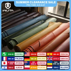WUTA 3 Square Feet Irregular Colored Vegetable Tanned Cowhide Leather Piece DIY Full Grain Waxed Genuine Leather