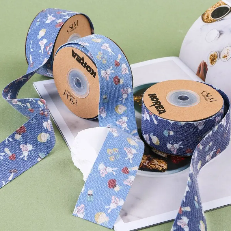 10 Yards Cartoon Cowboy Mushroom Rabbit Ribbon DIY Handmade Materials Hair Bows Clothing Shoes Hats Accessories Home Decoration