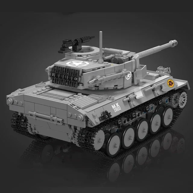 Mal King 20032 Technische Militaire Tank Bouwsteen Rc M18 Hellcat Tank Baksteen 3d Puzzel Montage Speelgoed Kerstcadeau Voor Kinderen