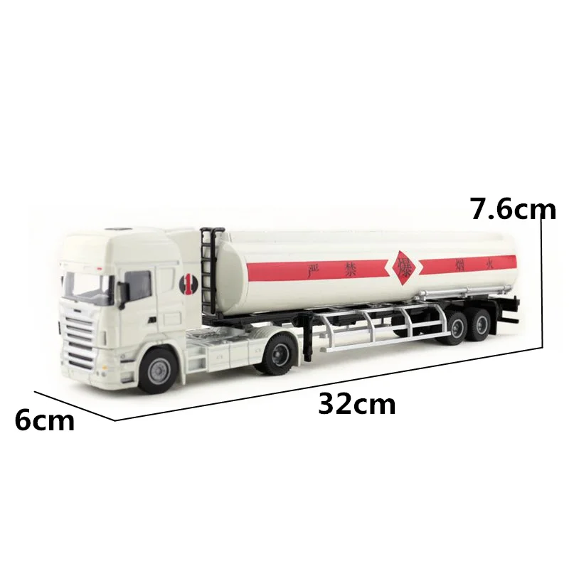 1:50 Scale Tank Container Transport Truck Diecast Alloy Toy Vehicle Model Engineering Toy Car Educational Collection Gift Kid