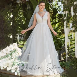 Bride Chiffon Beading A-line Court Formal Women Elegant Pretty Spaghetti Strap Gown Luxury International Wedding Dress 2024