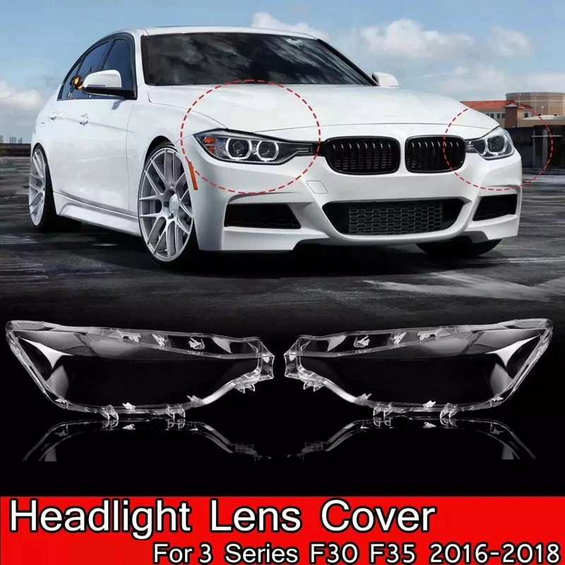 Right Front Transparent Lampshades Headlights Cover Lens Shell For-BMW 3 Series F30 F35 2016-2018 63117419630