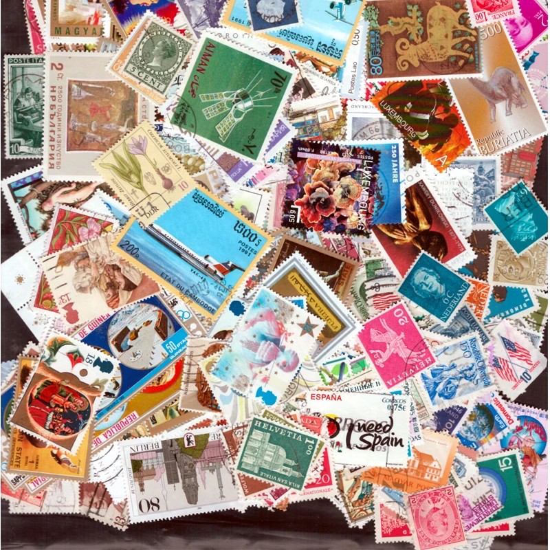 500 PCS Different World Wide Used and Unsed Postage Stamps For Collection