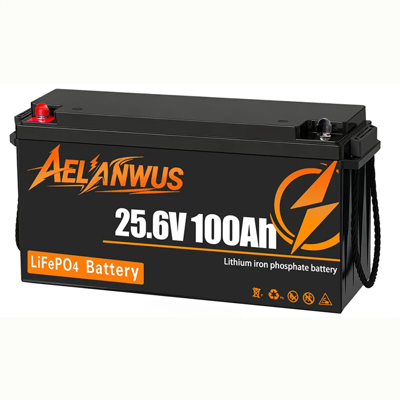 25.6V 100Ah LiFePO4 Battery Built-in 100A BMS 2560W Power Output 15000+ Cycles for RV Solar Off-grid Systems Home Backup Energy Camping