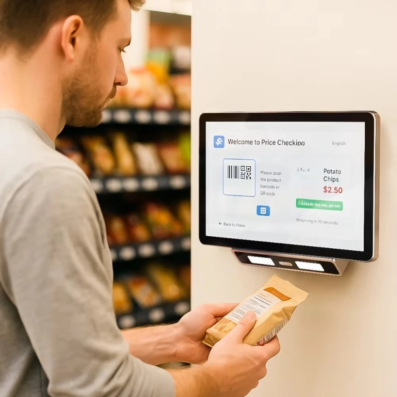 Discount Price Checker Touch Screen Android Scanner for Supermarkets and Shopping Malls