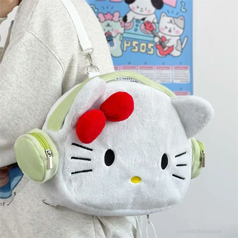 Sanrio Hello Kitty Cute Bags Cartoon Creative Design Japanese Style Kawaii Plush Backpacks Women Soft Handbags Y2k Girls Gift