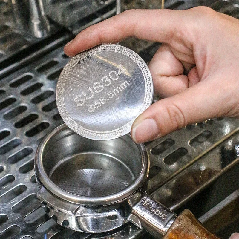 Экран для шайбы для эспрессо, 51 мм, 53,5 мм, 58,5 мм, двухслойный фильтр из нержавеющей стали 304, многоразовый фильтр для кофейной шайбы, инструмент для бариста