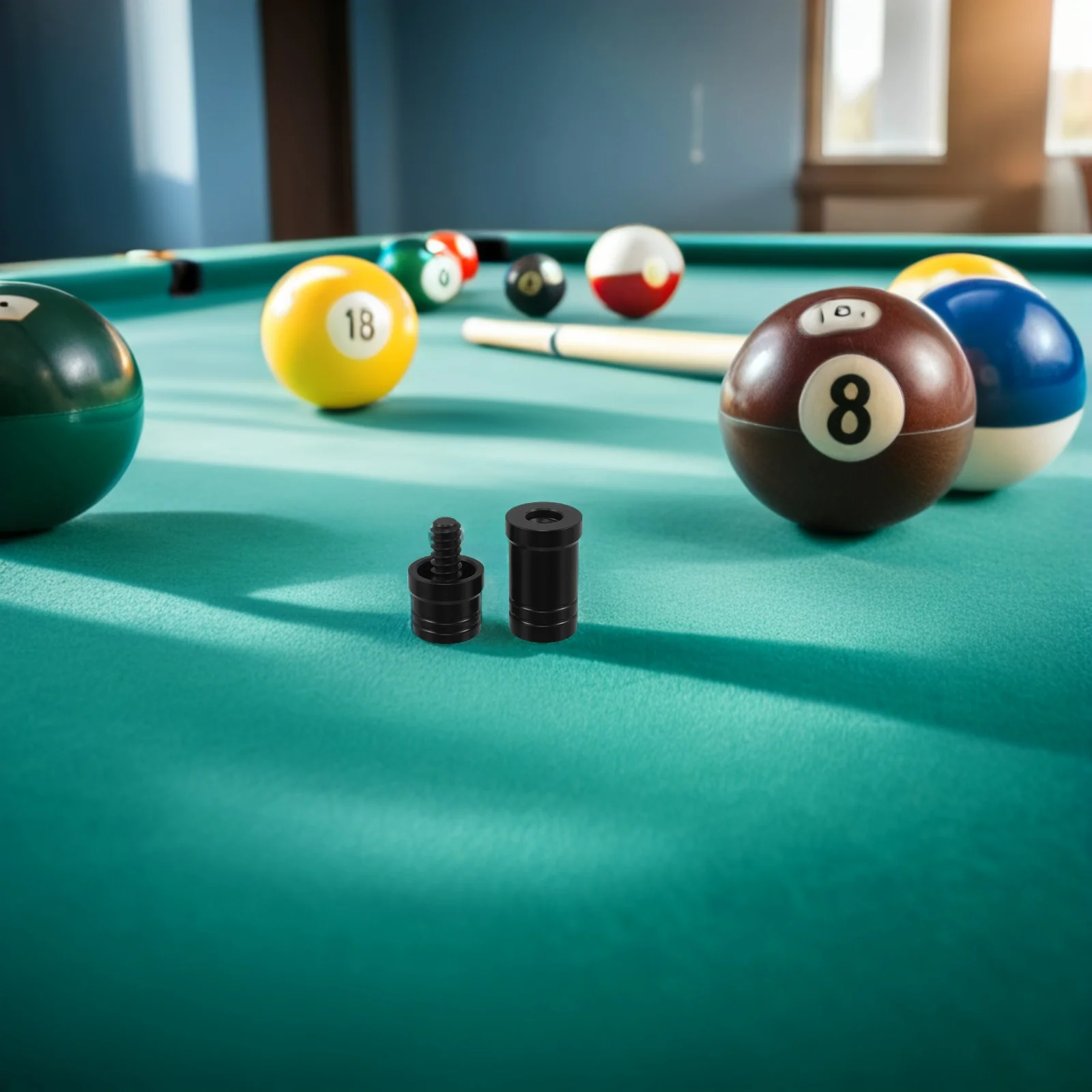 

1 Set Black 3/8 X 10 Threaded Pool Cue Joint Protectors Plastic Billiard Stick Caps For Cue Replacement Lightweight Durable Golf