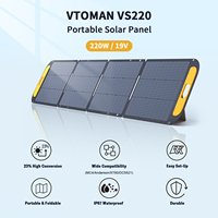 VTOMAN VS220 Rigid Foldable Solar Panel High Efficience Travel & Phone & Boat Portable 19V 220W Solar Panel Kit