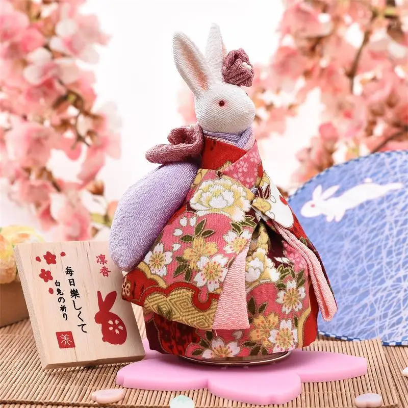 Japanese Kimono Easter Gift Rabbit Music Box Music Box For Girls Qixi Valentine's Day Birthday Easter Gift