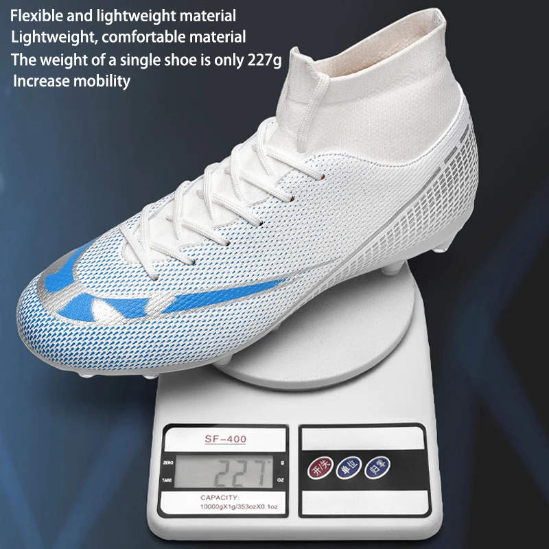 Chaussures de Football de grande taille pour hommes et enfants, chaussures professionnelles à longues pointes TF/FG, bottes de haute cheville,