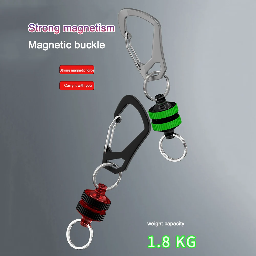 1-4pcs Magnetic Net Release Holder with Carabiner Clip Magnetic Net Keeper Keychain Strong Anti-Drop Fishing Accessories