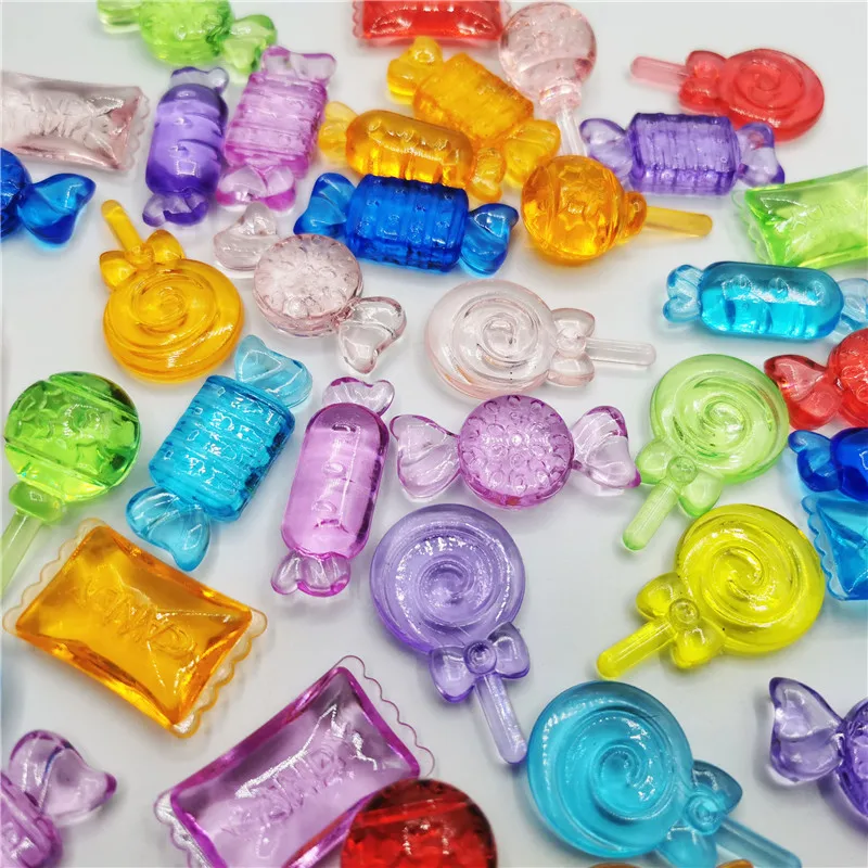 Camal 10PCS 33-39mm Colorful Acrylic Lollipop Candy Model Toys For Board Game Accessories Children Amusement Park Decor Gift DIY