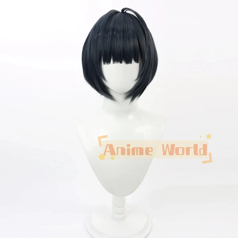 Anime Royal Takemi Tae Cosplay Wig Short Black Blue BOB Heat Resistant Synthetic Hair Halloween Party Role Play