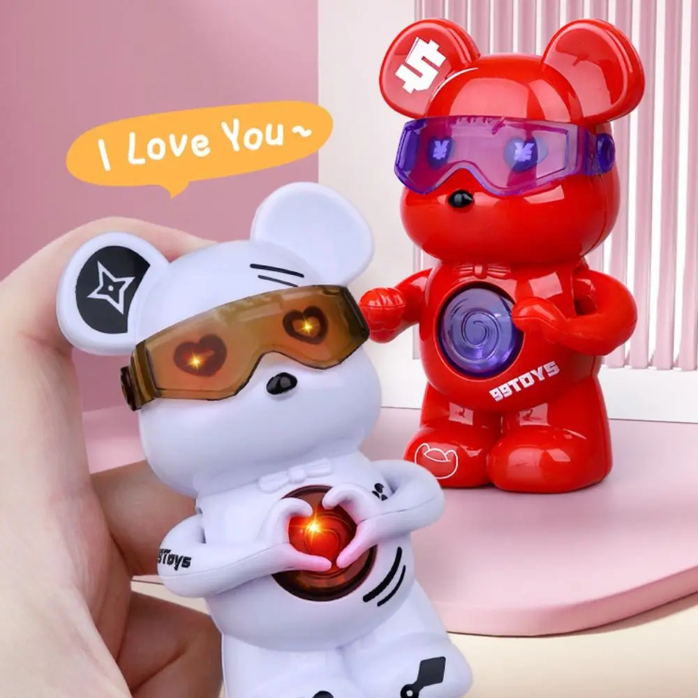 Confession Bear Flash Sound Toys Talking Happy New Year Luminous Bear Flash Model Love Gesture Kawaii Bear Sound Heart Led Toy