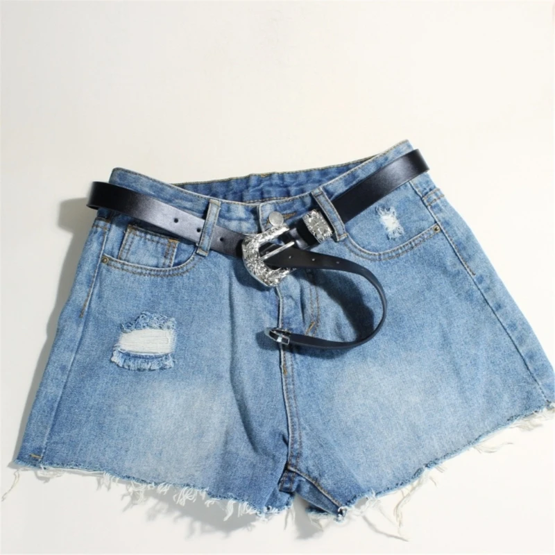 يدويا قابل للتعديل حزام مضفر سهل الاستخدام بو الجلود مشد للخصر حزام للرجال النساء فساتين الجينز #2