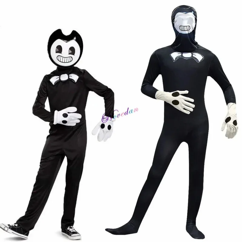 Lyou 2025 أطفال Bendy أنيمي لعبة آلات الحبر بذلة قناع الزي رعب مخيف زي هالوين تنكري حفلة لعب الأدوار الدكتور ★ ★