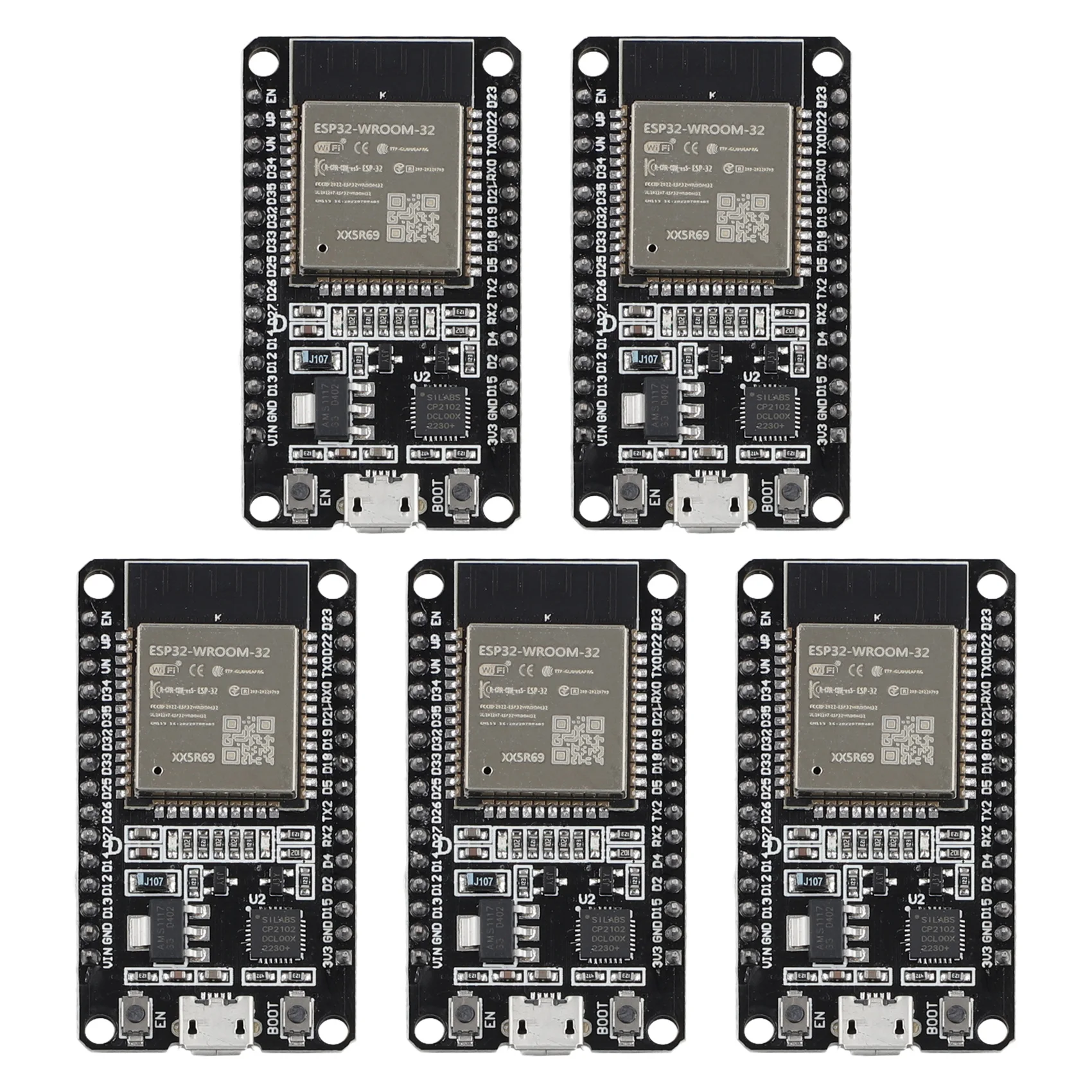 

5 шт., детская плата для разработки ESP32, USB CP2102, ультра-низкое энергопотребление, двухъядерный беспроводной модуль