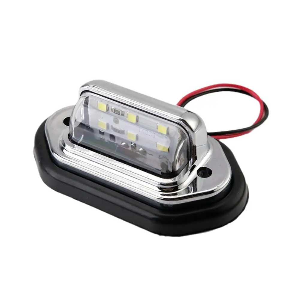 6 Led Auto Kenteken Licht 12V-24V Waterdicht Wit Achterlicht Truck Van Suv Rv Lamp Boten plaat Accessoire Trailer Licens F0P4