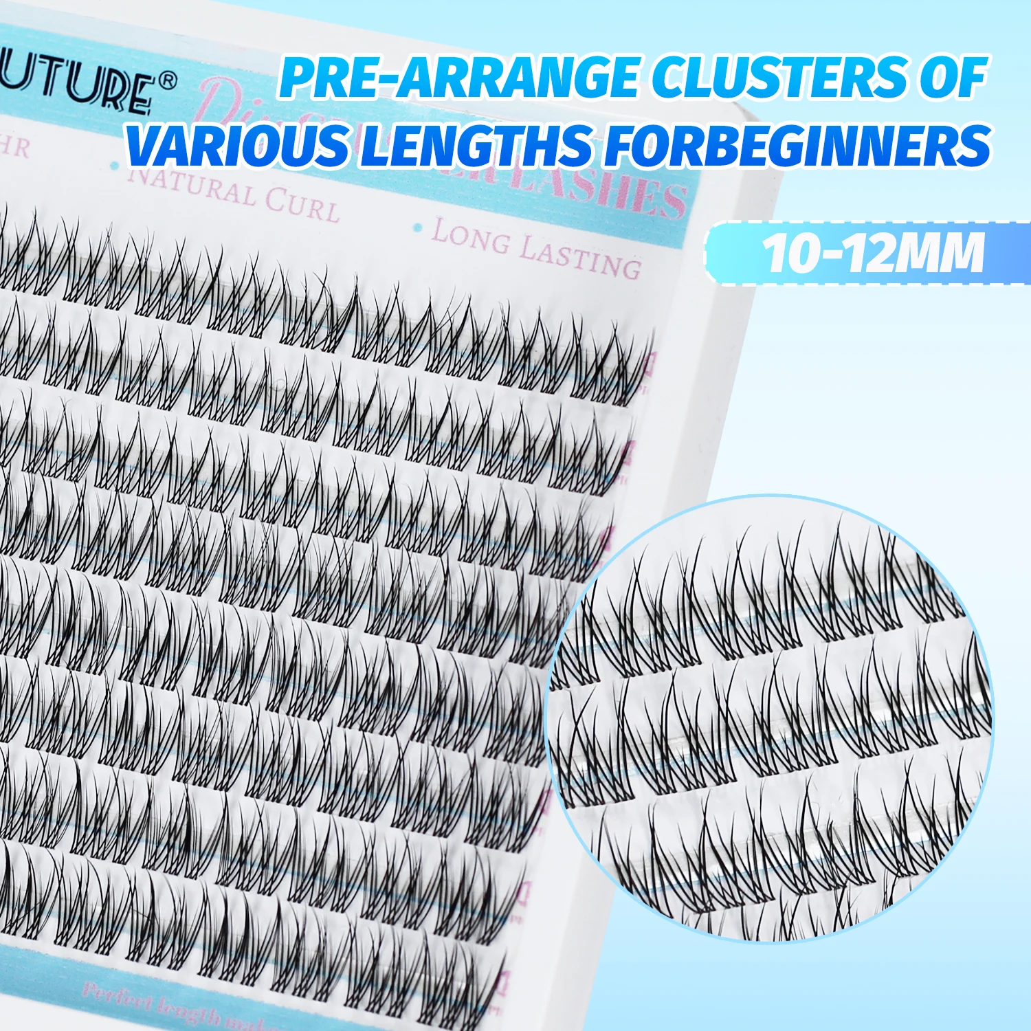 علامات المستقبل الرموش الصناعية 10-12 مللي متر مجموعات الرموش الطبيعية D حليقة مجموعات الرموش الصناعية لتقوم بها بنفسك رمش تمديد الرموش الفردية