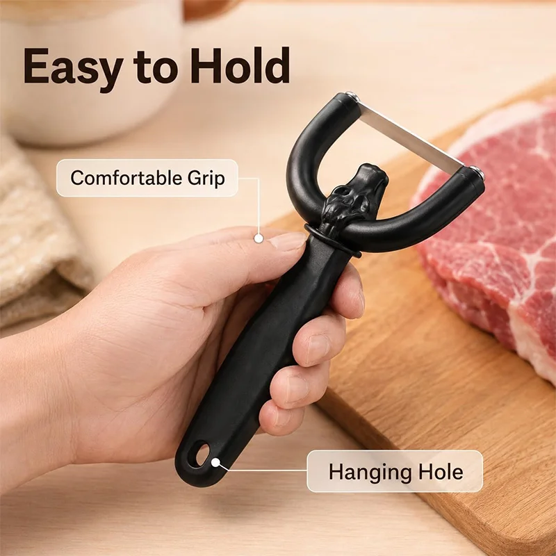 Handheld Fat Trimmer For Beef & Pork Stainless Steel Beef Pork Slicer Ergonomic Non-slip Grip Ideal For Manual Brisket Trimming