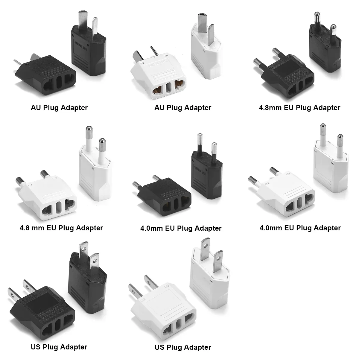 AU Plug Adapter EU Euro European Korea KR America US To AU Australia China CN Russia NZ 2Pin Power Adaptor AC Converter Socket