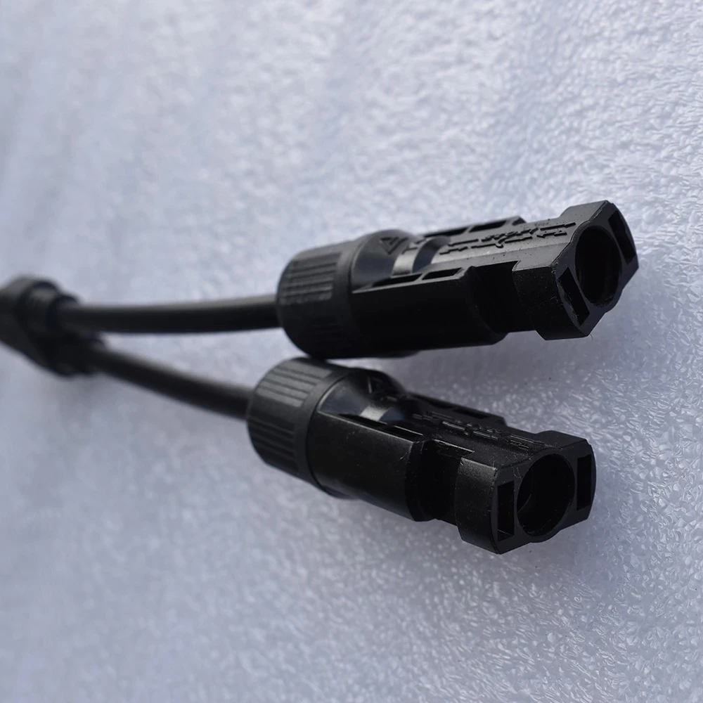One Pair Y Type Connector Cable for Flexible Solar Panel Connection 2 Input 1 Output with Male Female UV-Resisted Cooper