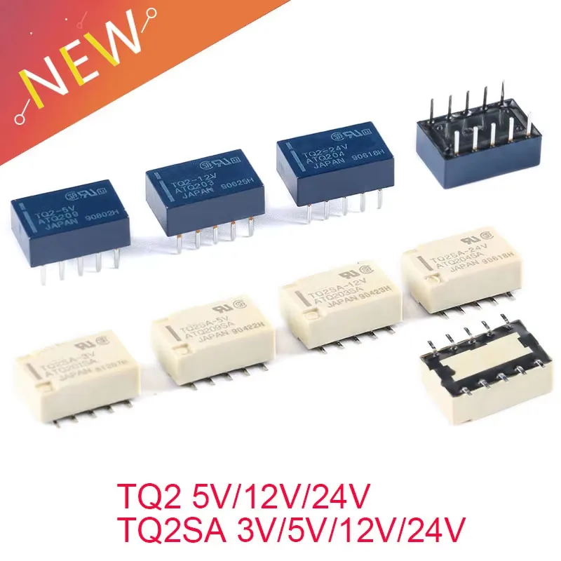 Relés de señal 1A TQ2 5V 12V 24V TQ2-5V TQ2-12V TQ2-24V TQ2SA 3V 5V 12V 24V ATQ201SA ATQ209 con 10 pines (5 unidades/1 unidad)
