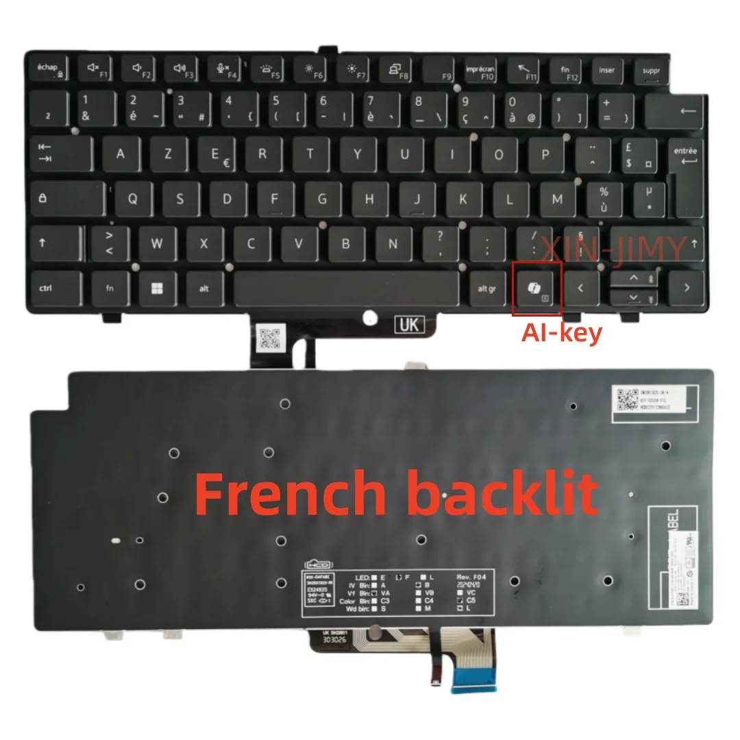 

AZERTY FR French backlit Laptop Keyboard For Dell Latitude 7640 7430 7440 7340 SG-B2791 0H3DHT H3DHT 0RVV9R JP3W9 AI-key