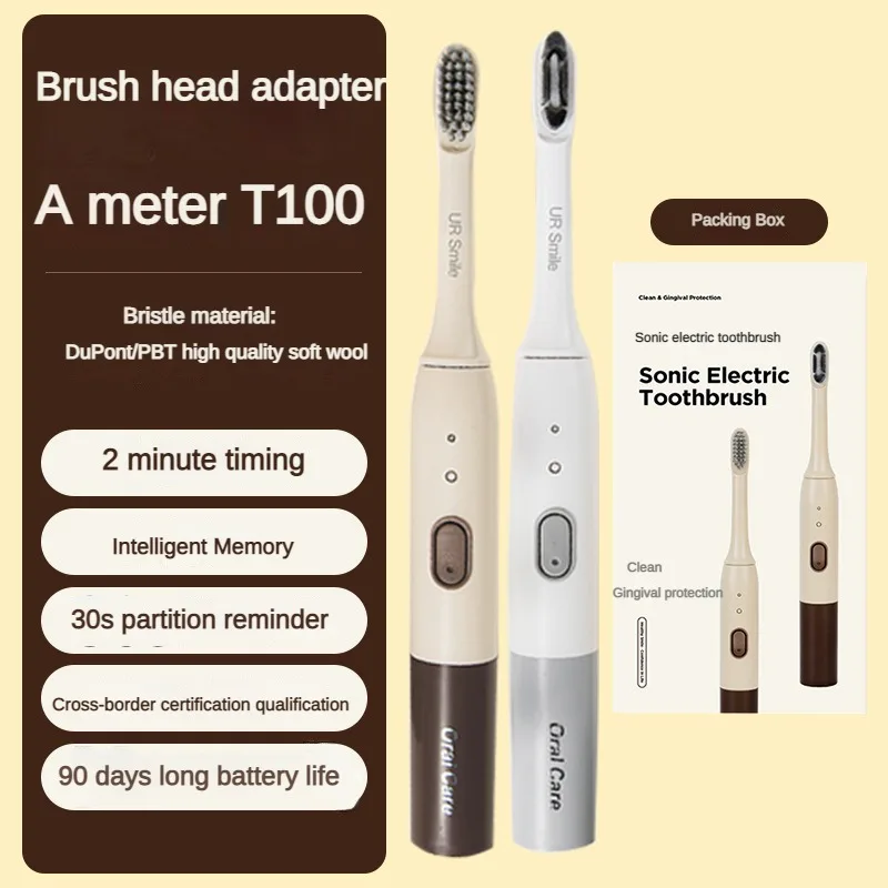 

Cross-border sonic household electric toothbrush couple adult USB charging smart 6-speed waterproof soft-bristled toothbrush