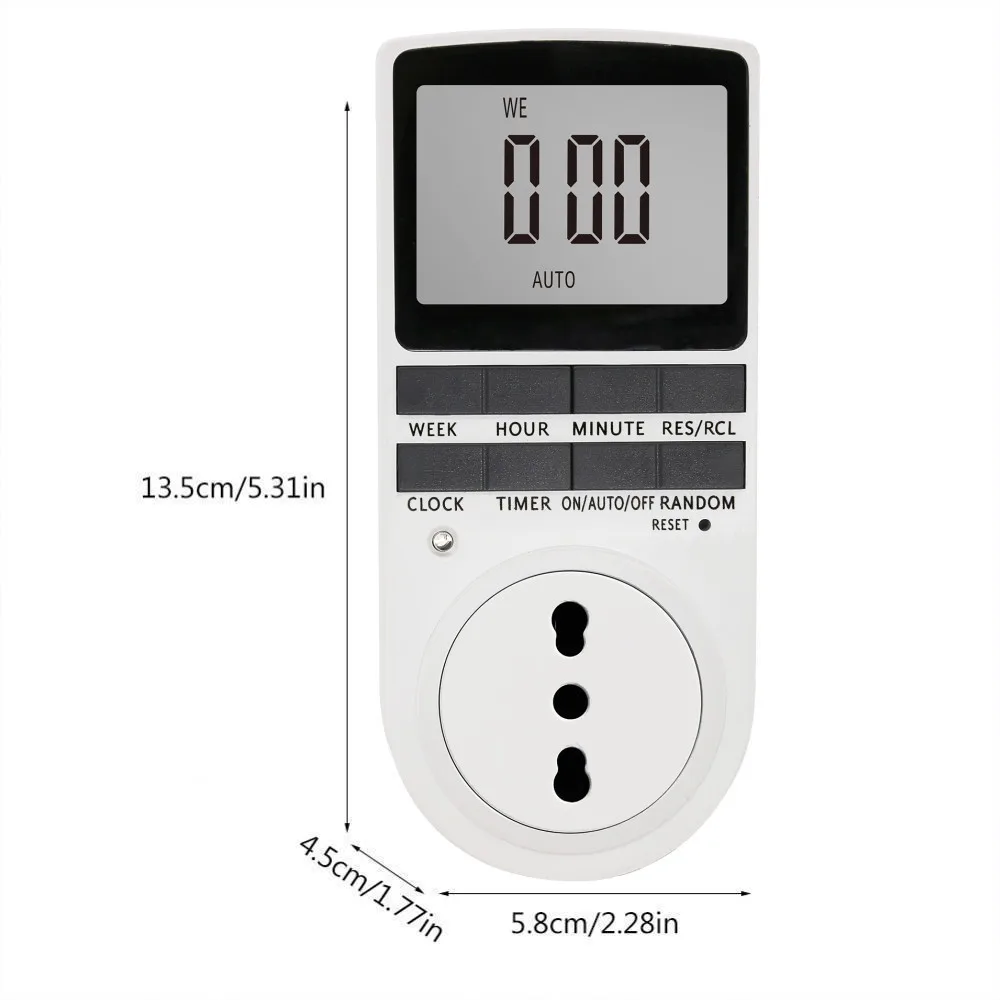 Cerhot-Cozinha Digital Socket Programador, Plug Timer Switch, Controle de Energia Digital Programável, UE, EUA, Reino Unido, AU, ITA, 7 Day